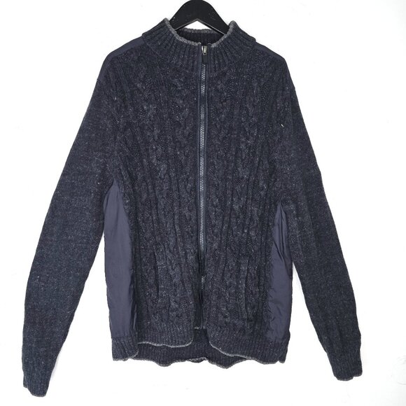 Tommy Bahama Men's Sz XL Cardigan Wool Cotton Cable Chunky Knit Full Zip Fisherm - Picture 7 of 9